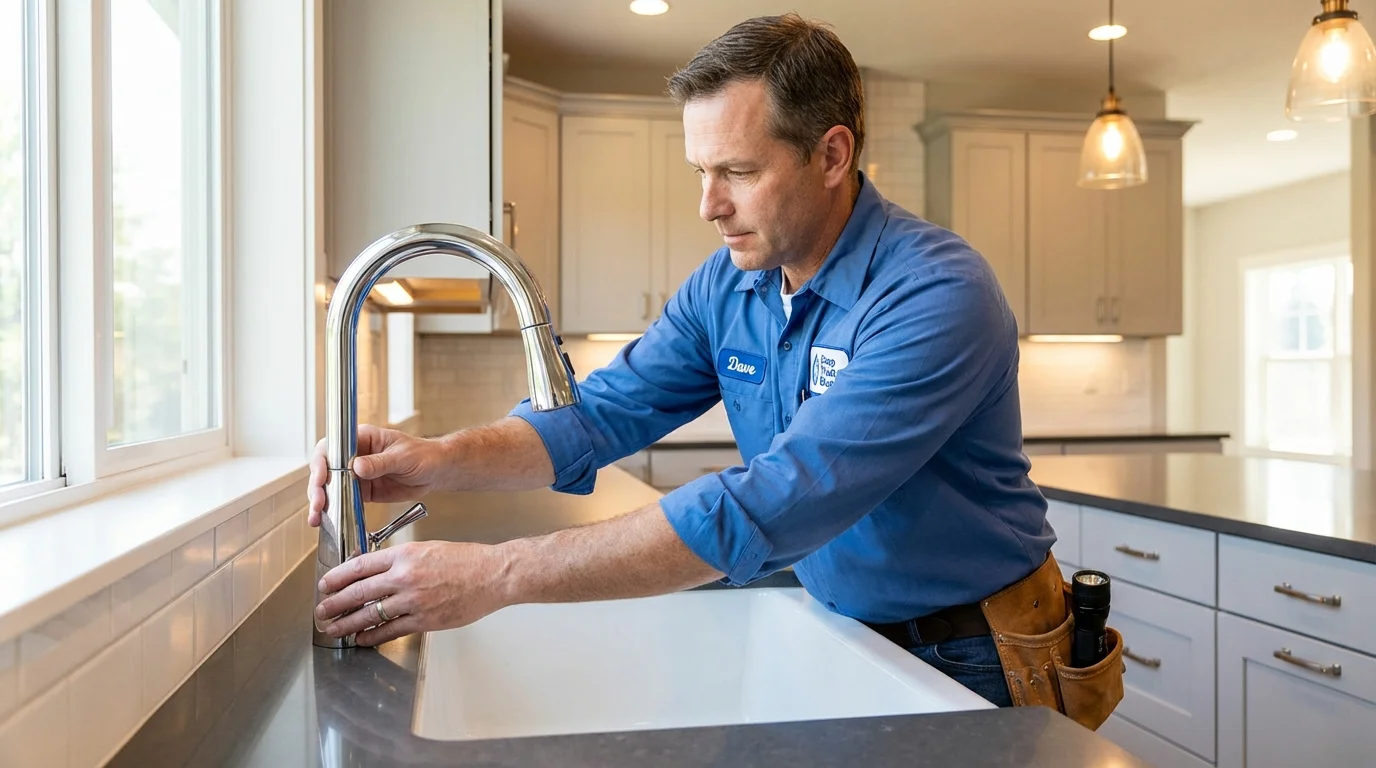 Kitchen faucet installation by Johns Plumbing LLC in Ipswich